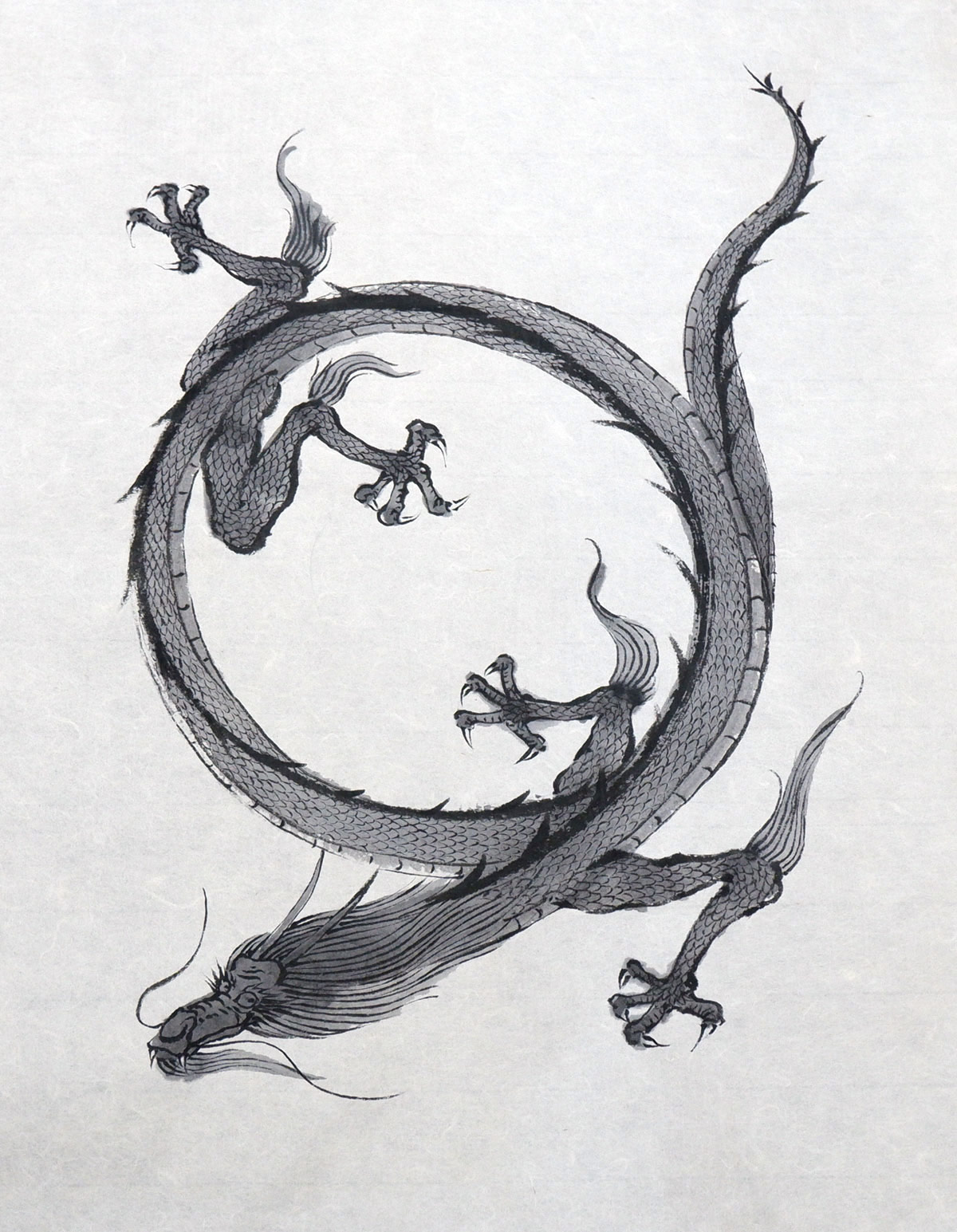 Dragon Circle - Kensuke Fujiyoshi Ink Drawing