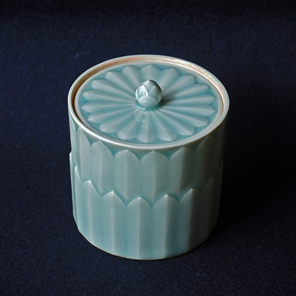 Lotus jar, celadon glaze